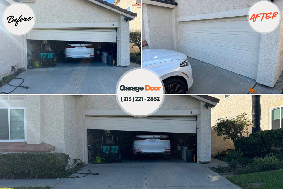 Before and after: garage door repair Stewartstown, PA